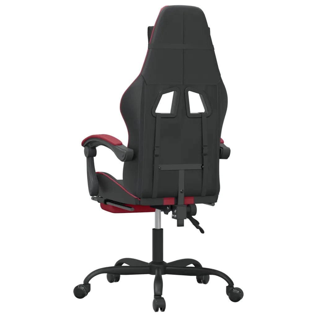Sedia da Gaming con Poggiapiedi Nero e Rosso Vino in Similpelle cod mxl 63519