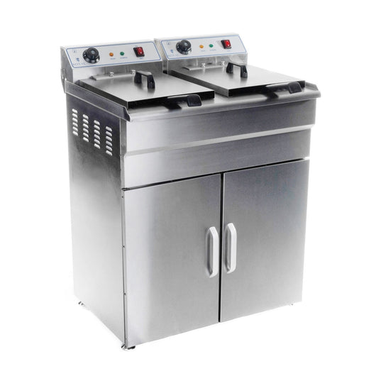Friggitrice alta inox 2 teglie 16 litri vasca estraibile con timer professionale 3614031