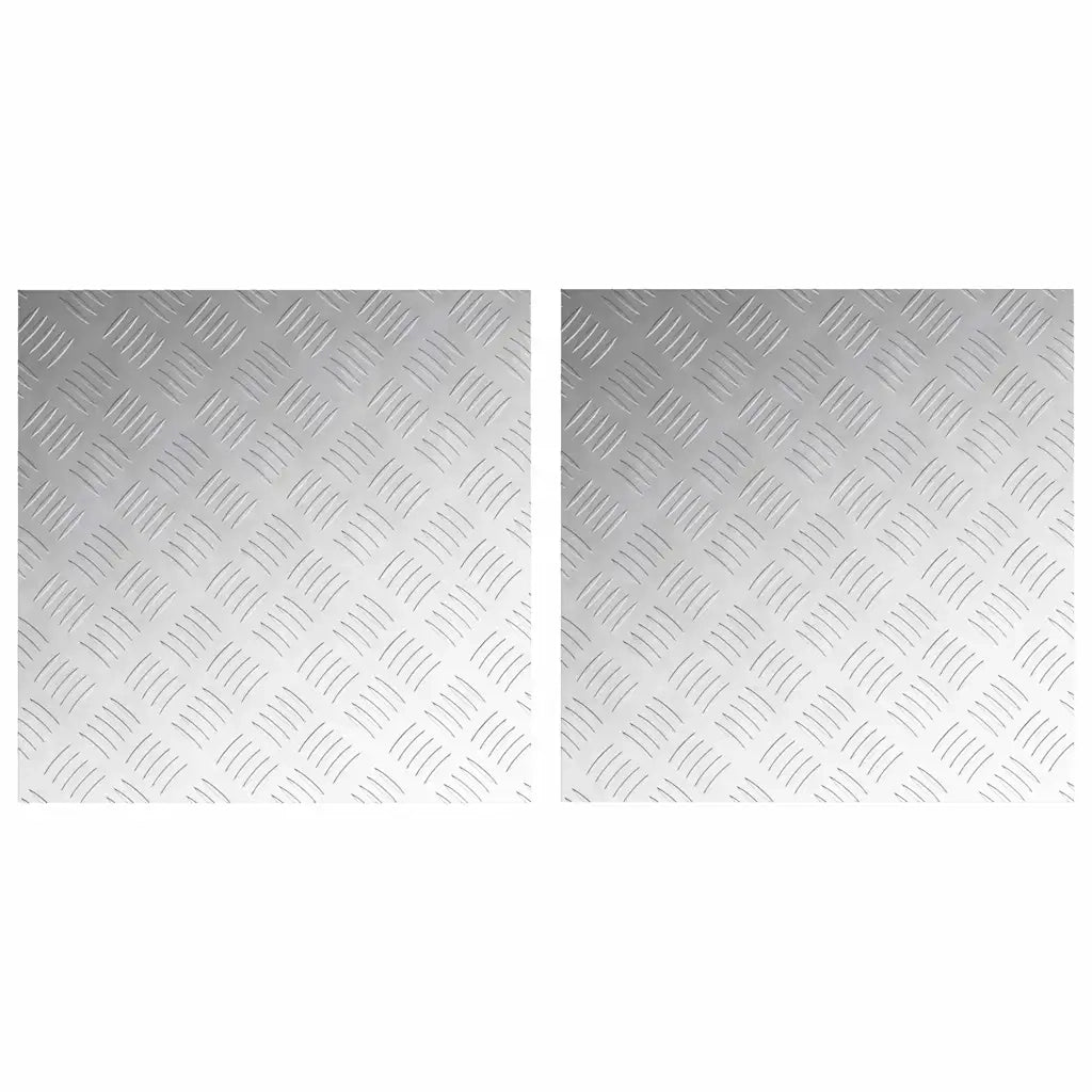 Gradini per Scale Quadrato 2 pcs Argento 50 x 50 cm Alluminio 4104343