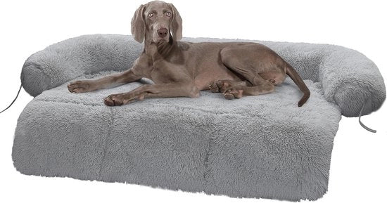 Cuscino per cani extra comodo - Donut per cane - Lettino per cani - Coperta per cane - 90 x 80 cm - Cuscino per animali - Grigio
