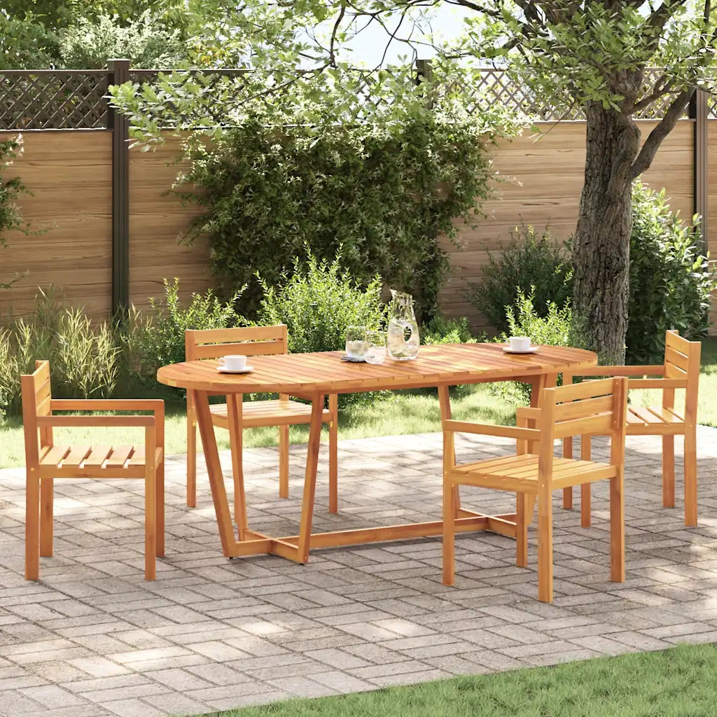 Tavolo da pranzo ovale da giardino 200x90x75 cm in Legno Massello di Acacia 4108137