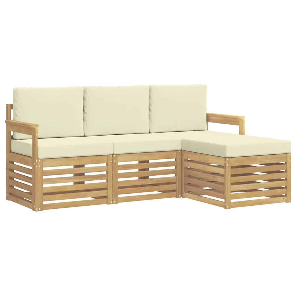Set di divani da esterno 4 pcs Bianco e Crema 3391620