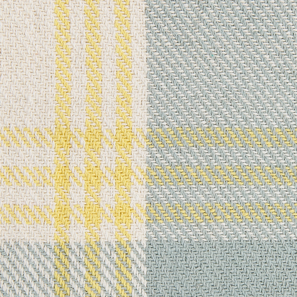 Coperta a quadri verdi e gialli in cotone con frange fatta a mano 125 x 150 cm soggiorno camera da letto divano plaid copriletto
