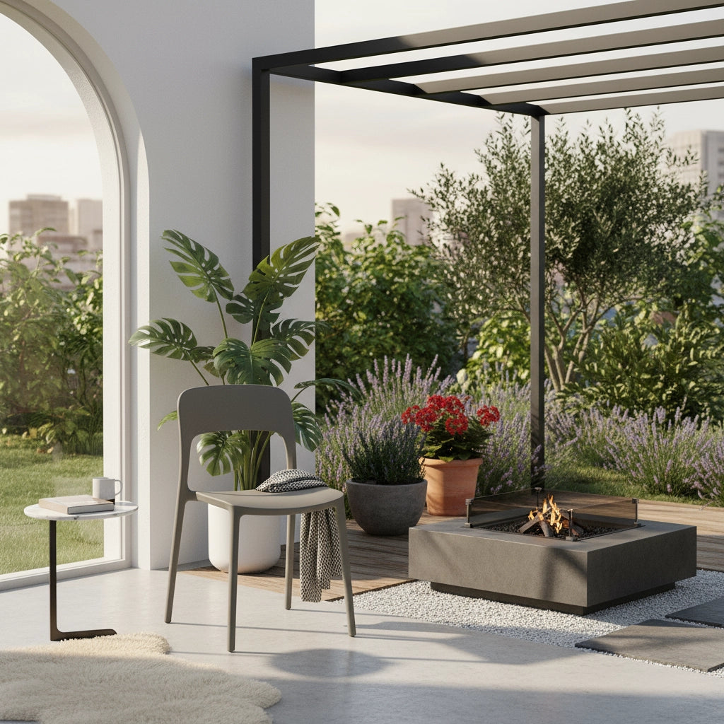 Set 4 Sedi In Polipropilene Impilabili Leggere E Resistenti Ideali Per Esterni Terrazze Giardini Bar Dehors Ristoranti Per Giardino 41 x 82,5 x 52 cm Grigio