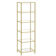 Scaffale portaoggetti per bagno 30 x 40 x 1773 cm mobiletto portaoggetti in vetro temperato a 4 ripiani robusto facile da montare per soggiorno camera da letto ufficio oro 12_0005727