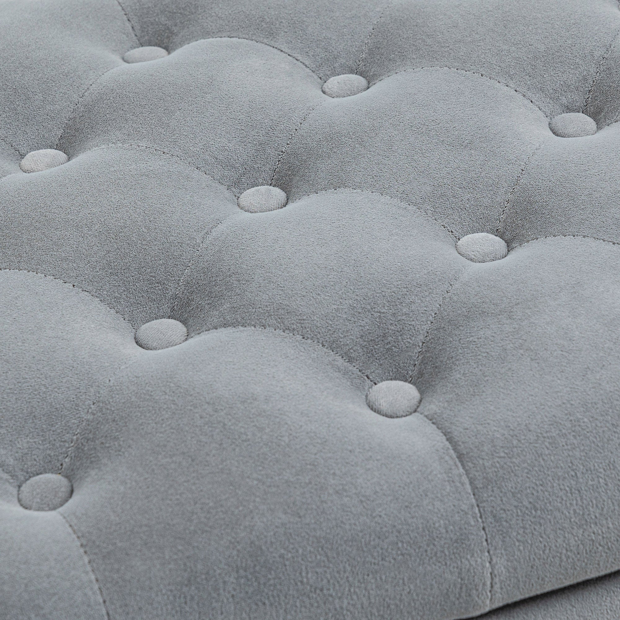 Panca Fondo Letto 126x48,5x57 cm in Tessuto Vellutato Grigio