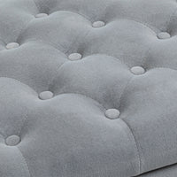 Panca Fondo Letto 126x48,5x57 cm in Tessuto Vellutato Grigio