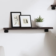 Ripiano Muro Marrone Scuro 60x10x2 cm Massello Rovere Trattato 363758