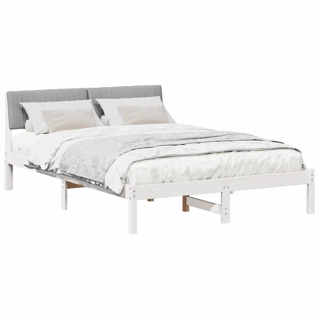 Struttura del letto-Giroletto-Rete del Letto Bianco e grigio chiaro 135 x 190 cm 534670