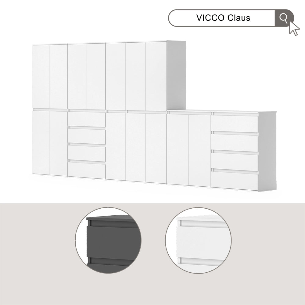Vicco Armadio multifunzione Antracite 111 x 191.5 cm con 6 porte