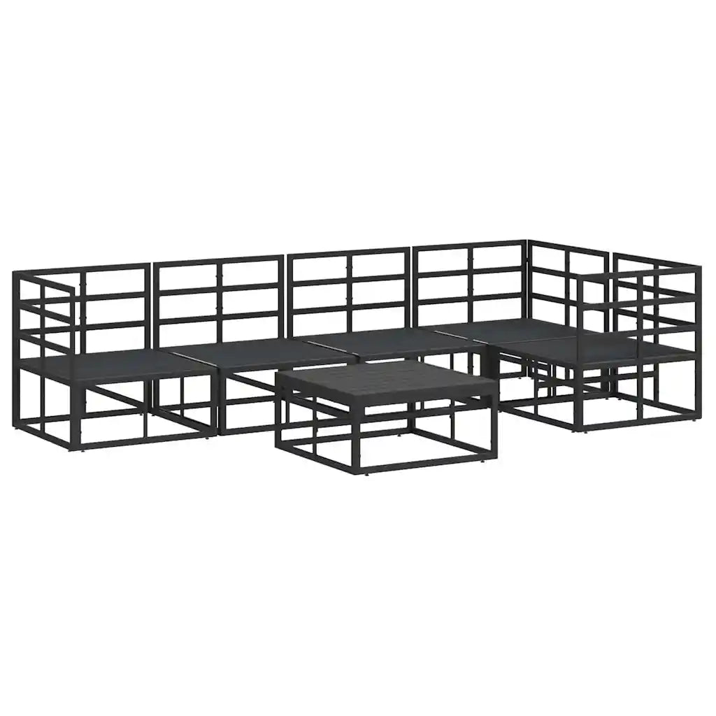 vidaXL Set Divano da Giardino con cuscino 6 pcs Nero Alluminio