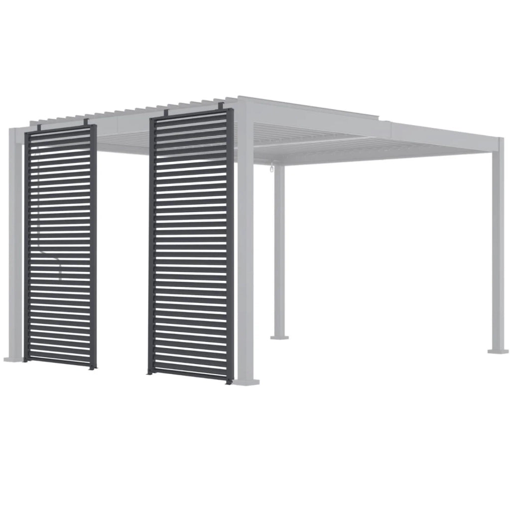 IDMarket - Set di 2 persiane modulari a pergola grigio antracite