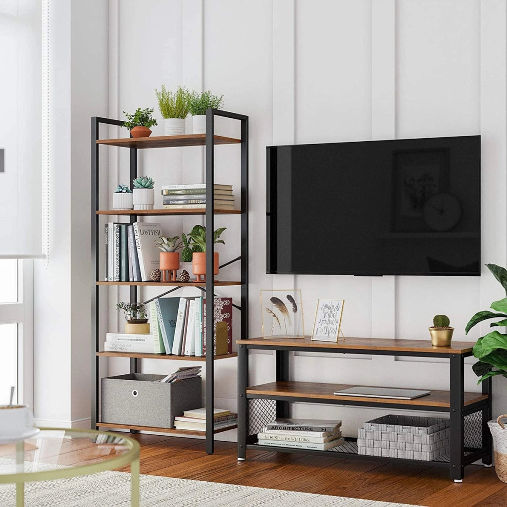 Libreria industriale a 5 ripiani in stile loft rustico LLS061B01