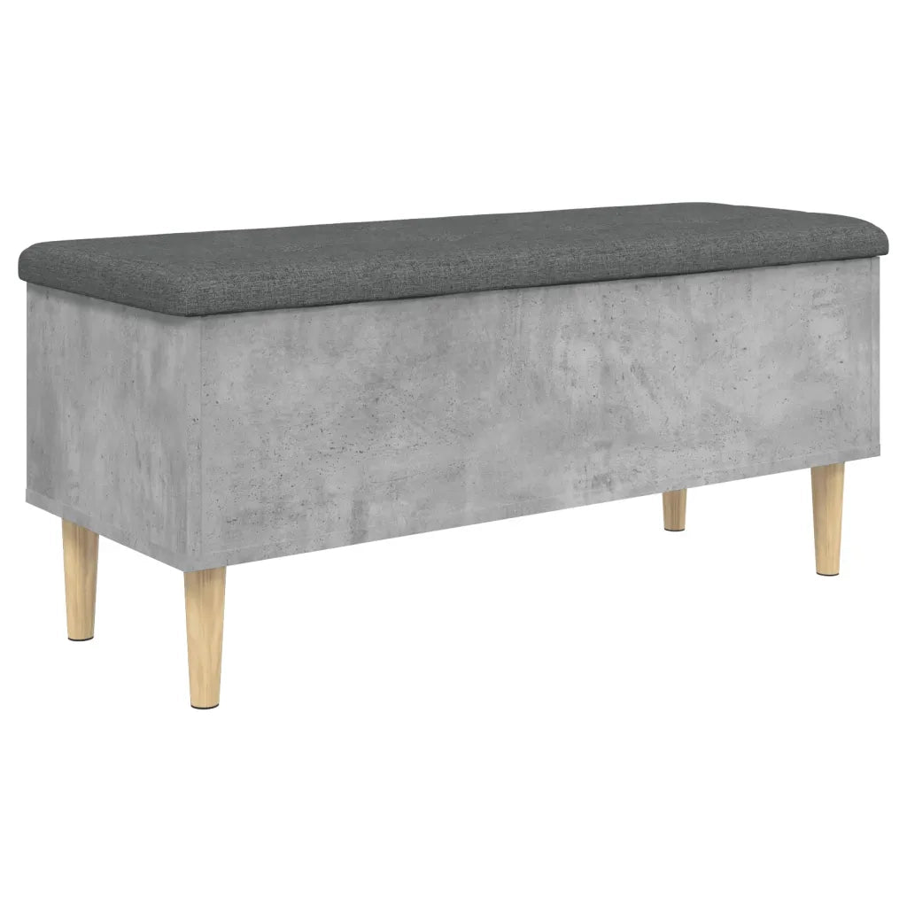 Panca Portaoggetti Grigio Cemento 102x42x46cm Legno Multistrato 835085