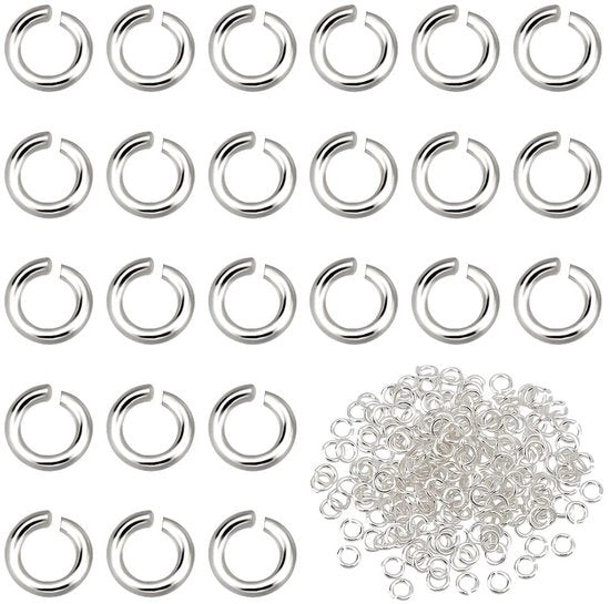 Connettori a O per gioielli 200 pezzi - 925 Sterrino - Anello di connessione aperto - Diametro 2,5 mm