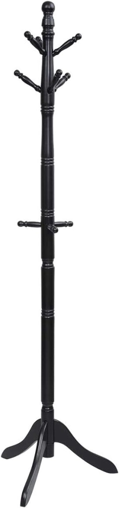 Appendiabiti da Terra con 9 Ganci In Legno di Gomma, Attaccapanni da Ingresso Stabile con Base a Tre Gambe, per Corridoio, Camera da Letto 50x50x138-175 cm, 3 Colori