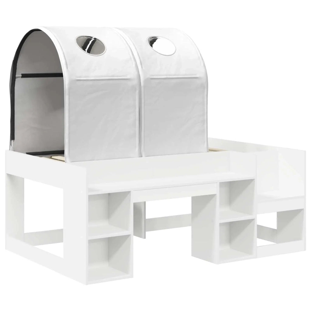 Letto singolo | Letto per adulti | Letto con Tunnel 4 pcs Bianco Legno ingegnerizzato