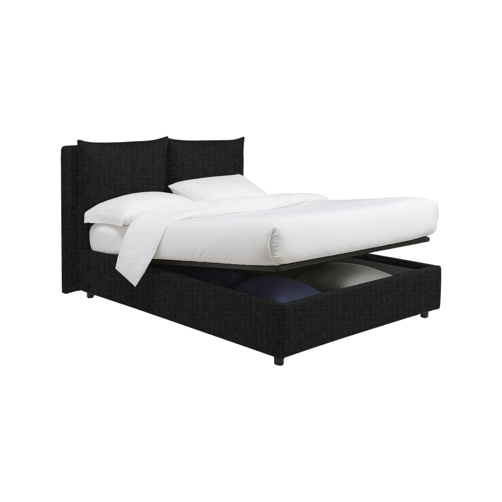 Newton, Letto Piazza e Mezza Sfoderabile Made in Italy, Grigio Scuro