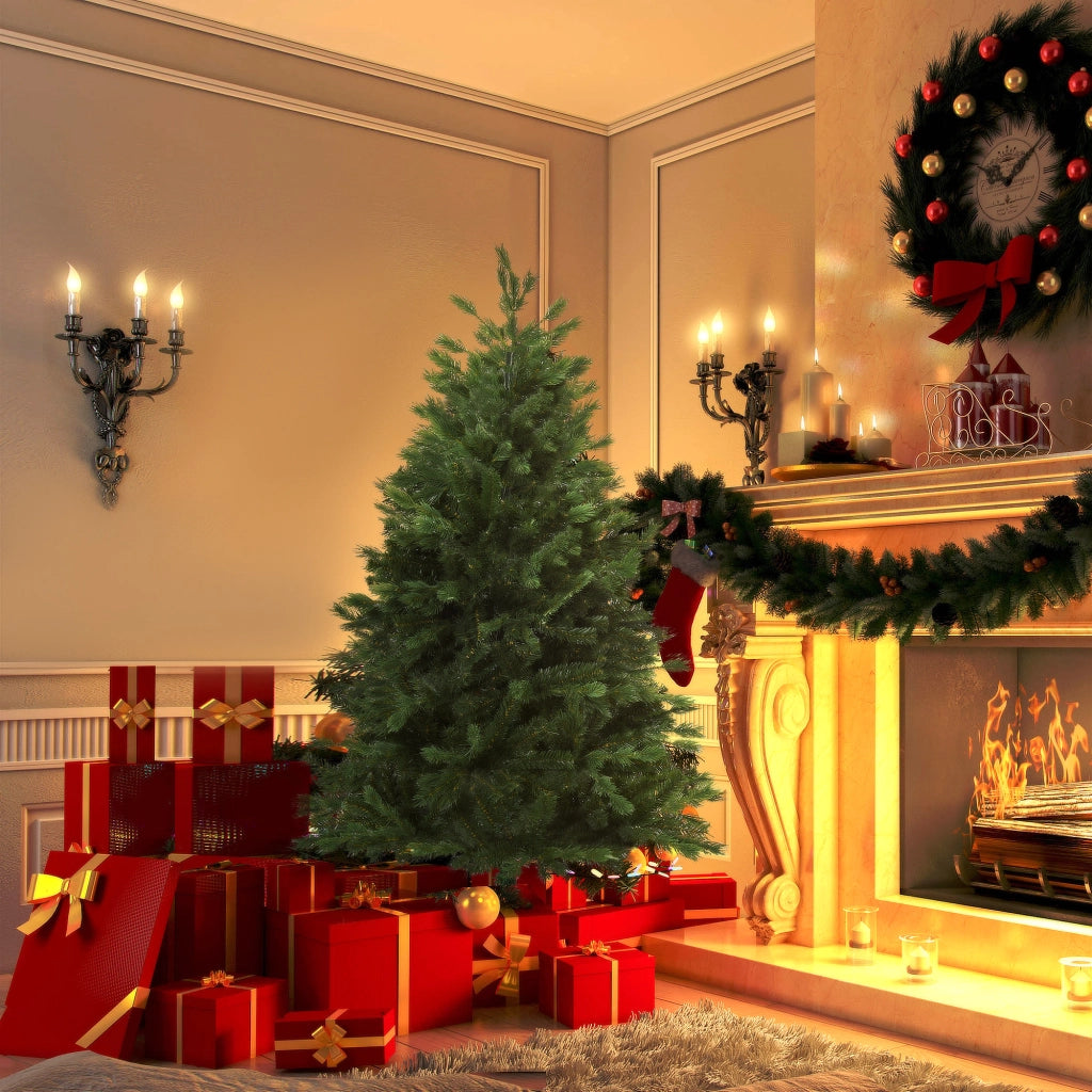 Albero di Natale Artificiale Verde ¨C zephmum ¨C ?75x150 cm con Base Plegabile