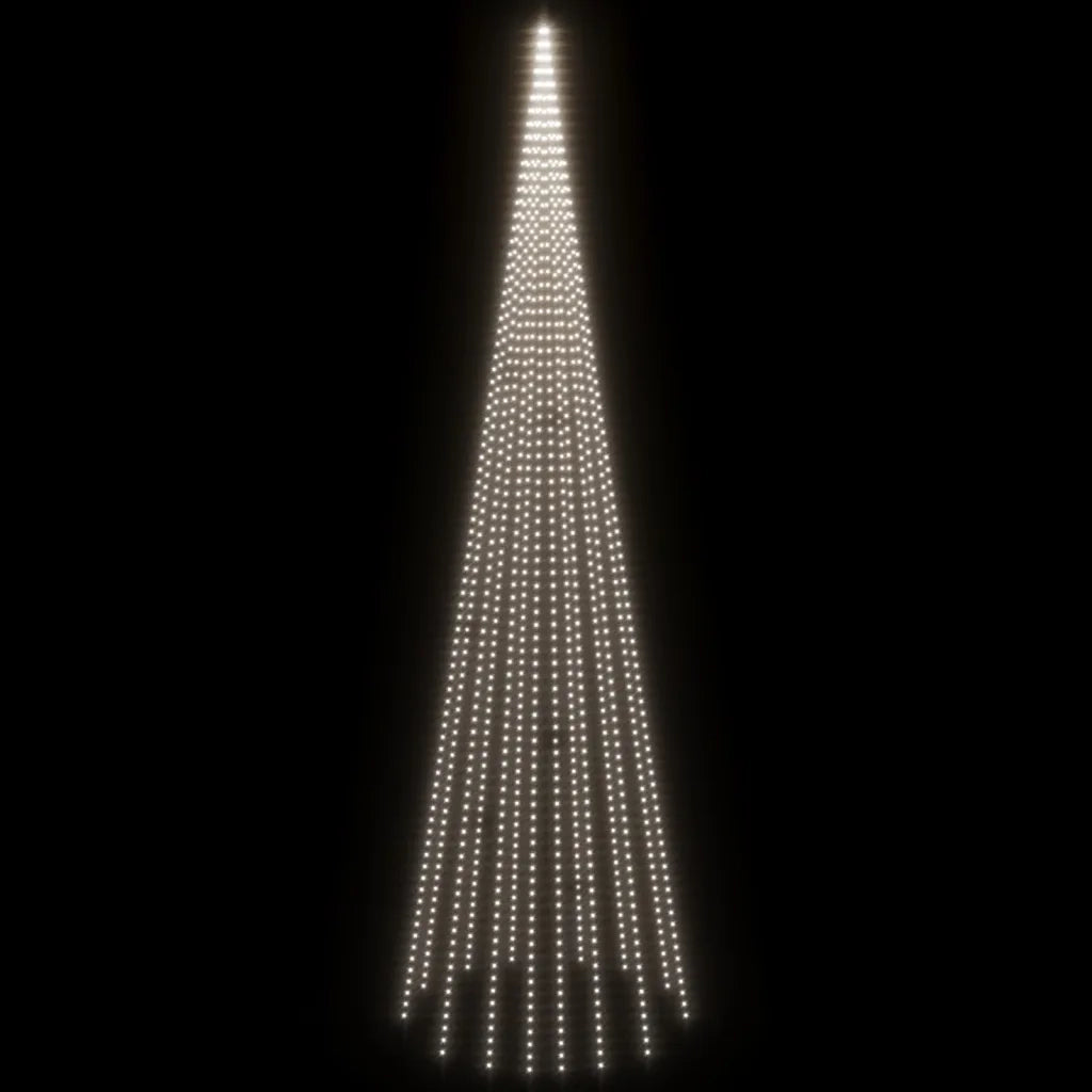Albero di Natale Pennone Bianco Freddo 1134 LED 800 cm 343531