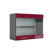 Vicco Mobile da cucina in vetro Rosso lucido 80 cm