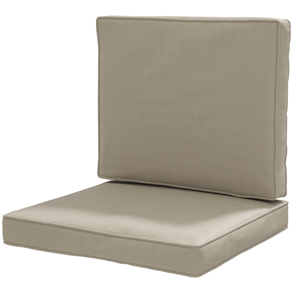 Cuscini per Poltrona da Giardino ¨C zephmum ¨C 56x52/56x46 cm, Kaki, Poliestere, Detersibili