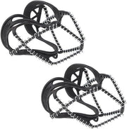 Set universale di 1 coppia di stivali antiscivolo, scarpe per arrampicata su ghiaccio, scarpe per pesca su superfici ghiacciate, idonee per camminare, correre, escursioni e trainare su neve, ghiaccio, fango, sabbia e erba bagnata.