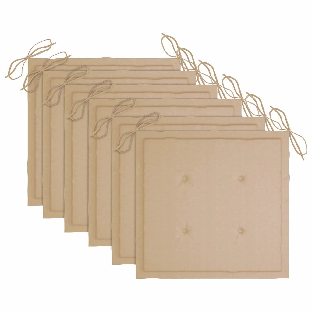 Sedie da Giardino Pieghevoli 6pz con Cuscini in Massello Acacia 3065437