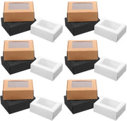 Boxe di Cartone per Regali - 30 Dozzine - Pulpapet - Vetrino Transparente - Sostenibile - Imballaggio per Regali - Materiale Leggero - Scatole di Imballaggio