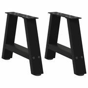 Set di 2 gambe robuste per tavolino da caffè a forma di A con livelli regolabili 50 x 30-31 cm acciaio nero 02_0057096
