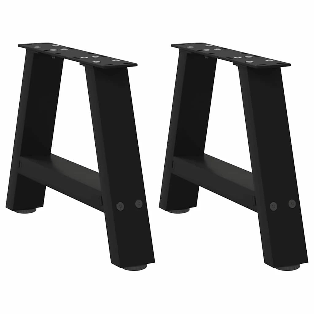 Set di 2 gambe robuste per tavolino da caffè a forma di A con livelli regolabili 50 x 30-31 cm acciaio nero 02_0057096