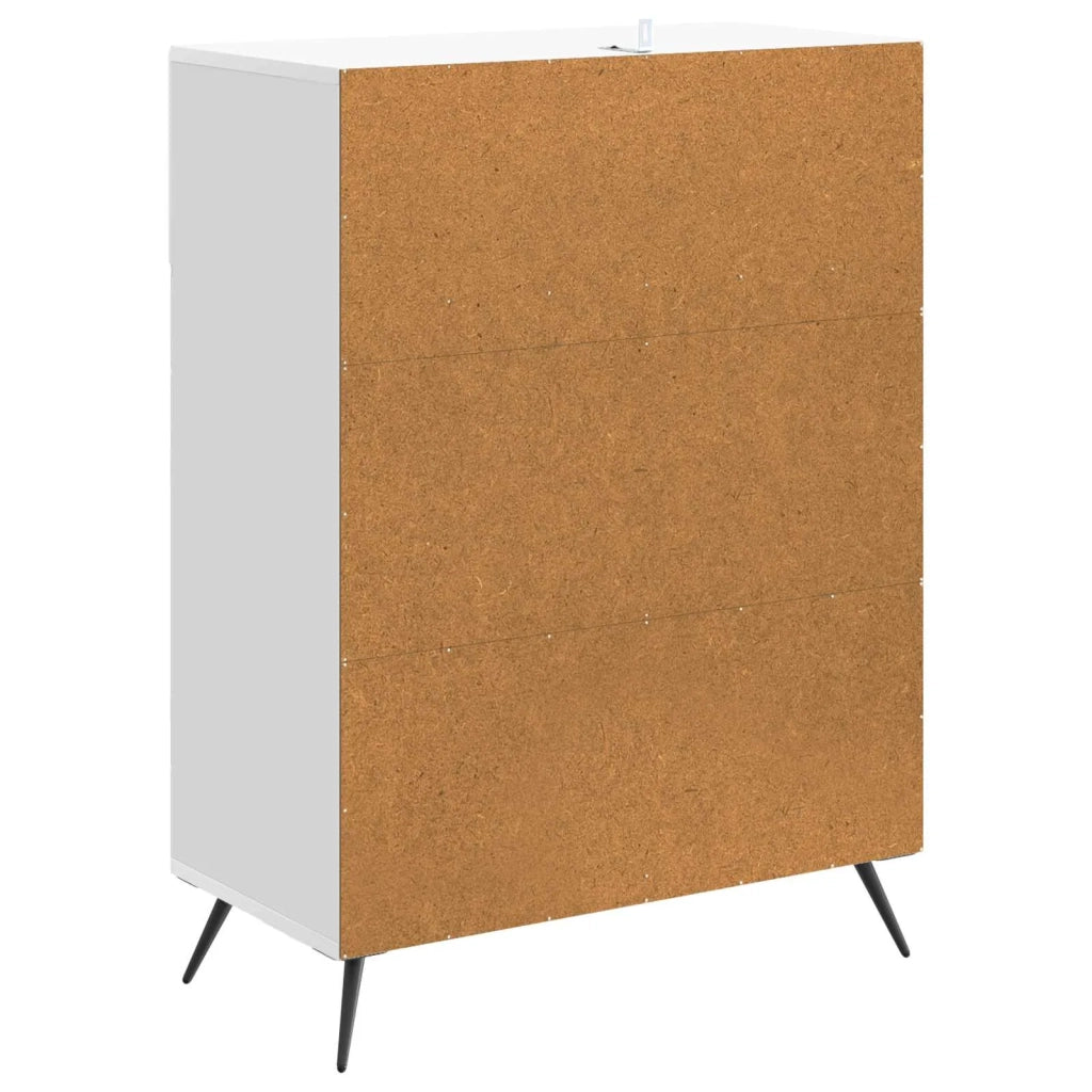 Credenza Bianco Lucido 66 x 34,5 x 90 cm Legno ingegnerizzato