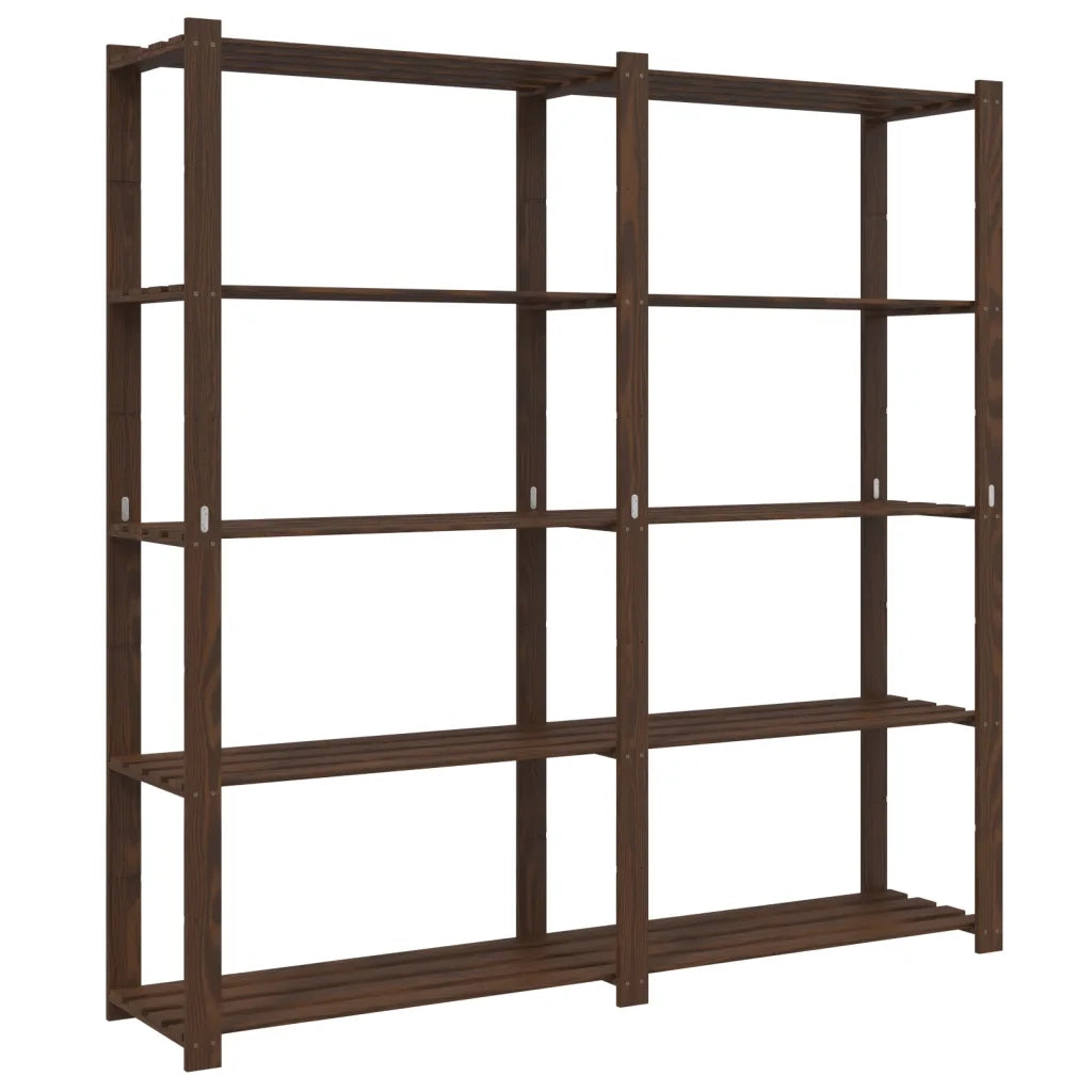 Scaffale a 5 Livelli Marrone 170x38x170 cm in Legno di Pino 373395