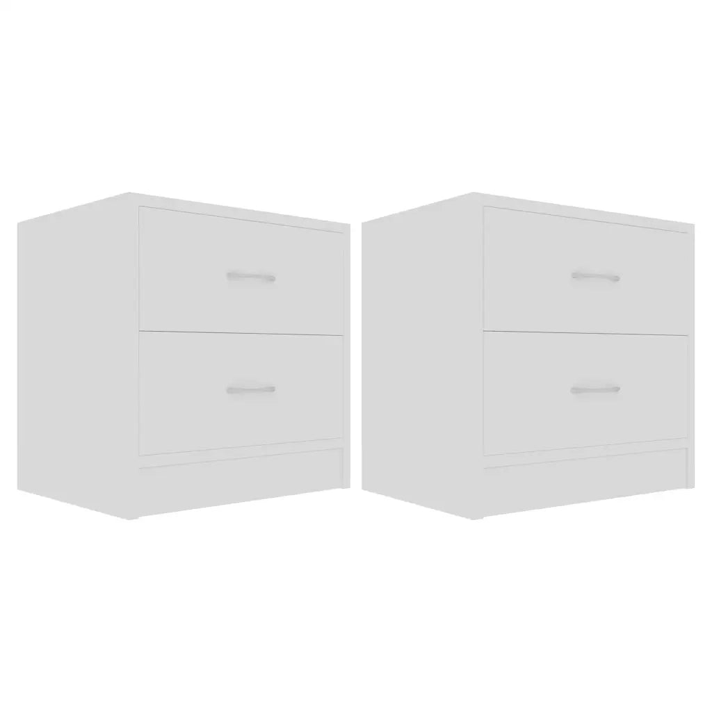 Comodini Bianchi 2 pz 40x30x40 cm in Legno Multistrato 801036