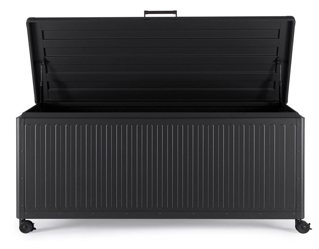 Baule Contenitore da Esterno 182x89,4x70h cm Apertura Facile e Ruote in Alluminio Ocean L Antracite