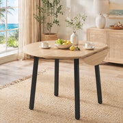 Tavolo da pranzo rotondo pieghevole 100 x 100 cm; rovere