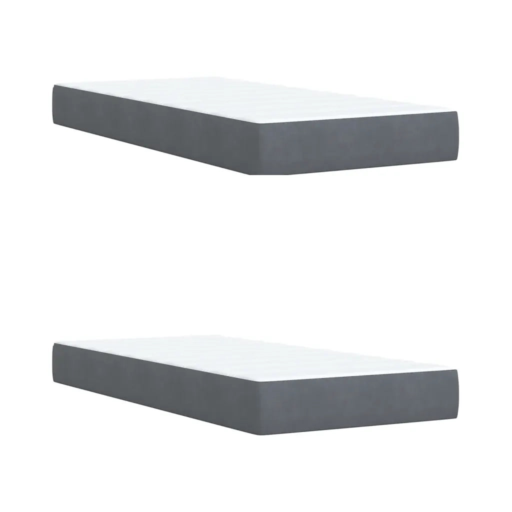 Giroletto a Molle con Materasso Grigio Scuro 200x200 cm Velluto 3286403