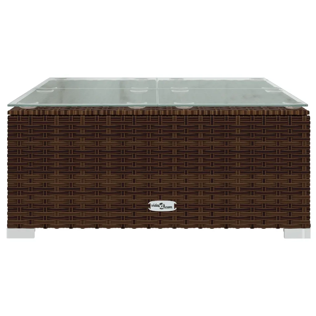 Set Divani da Giardino 7 pz con Cuscini in Polyrattan Marrone 3101820