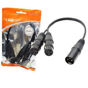 Trade Shop - Cavo Adattatore Audio Da 2 Xlr Femmina A Xlr Maschio 30 Cm Microfoni Kl-9225 -