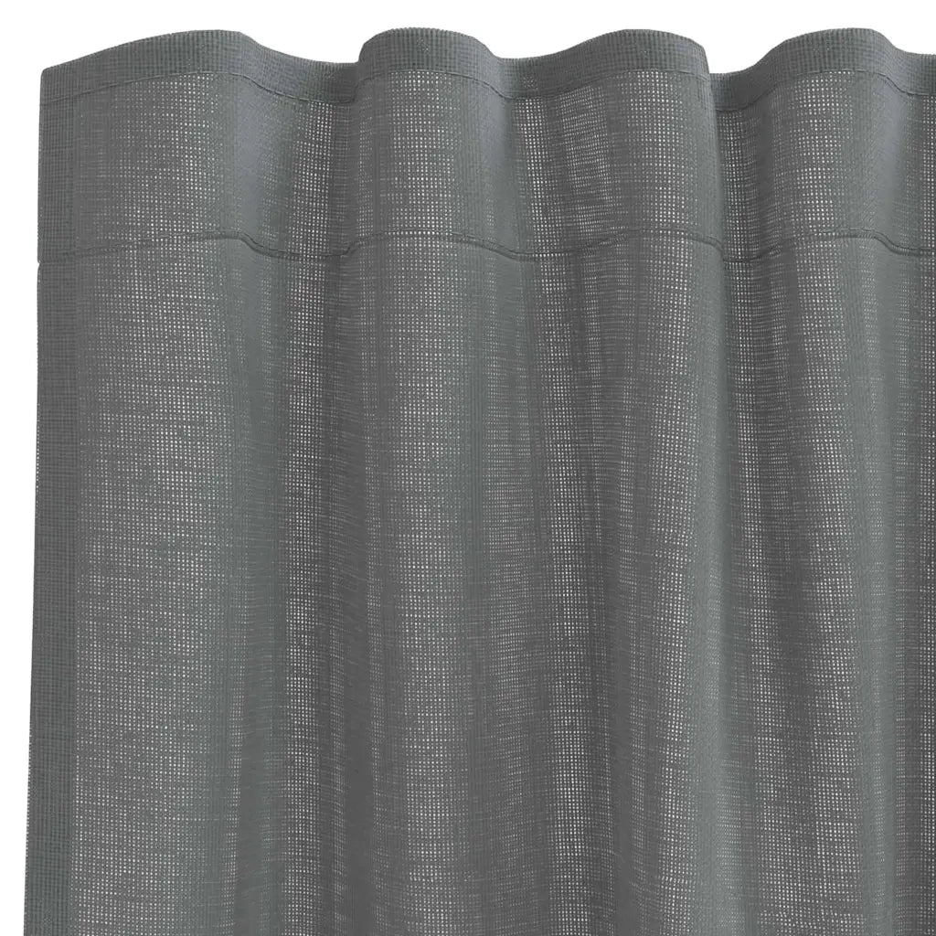 Tende in Voile con Tasche per Aste 2 pz Grigio Scuro 4102183