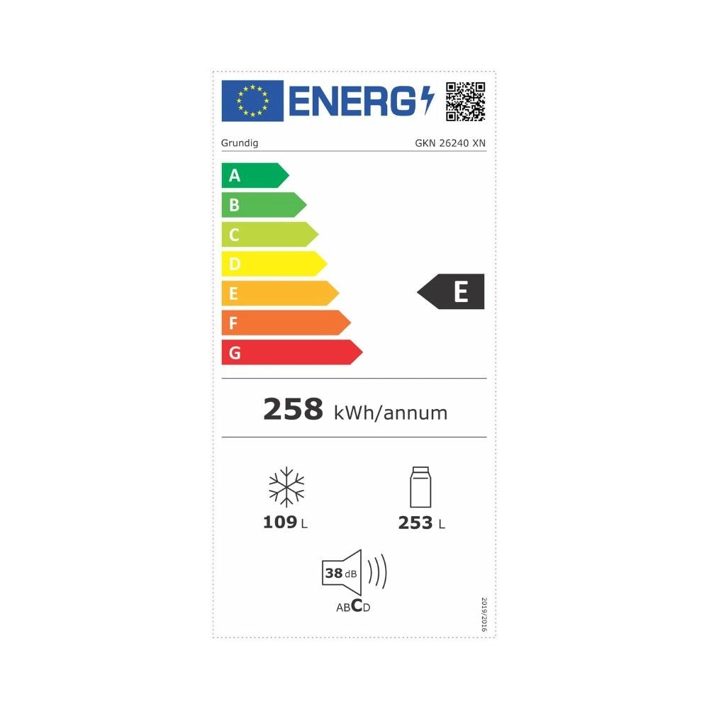 Frigorifero combinato Grundig libera installazione total no frost GKN26840XN INOX classe E