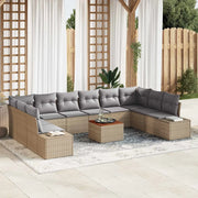 Set Divano da Giardino 11 pcs beige e grigio chiaro