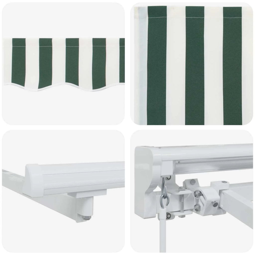 Tenda retrattile manuale Verde e Bianco 5 x 3 m 3420343