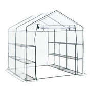 Serra da giardino in acciaio e PVC con ripiani integrati 200 x 200 x 220 cm 03_0008249