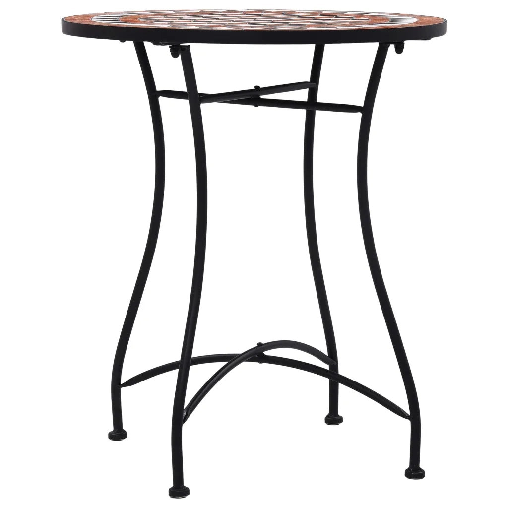 Tavolino da Bistrot con Mosaico Marrone 60 cm in Ceramica 46713