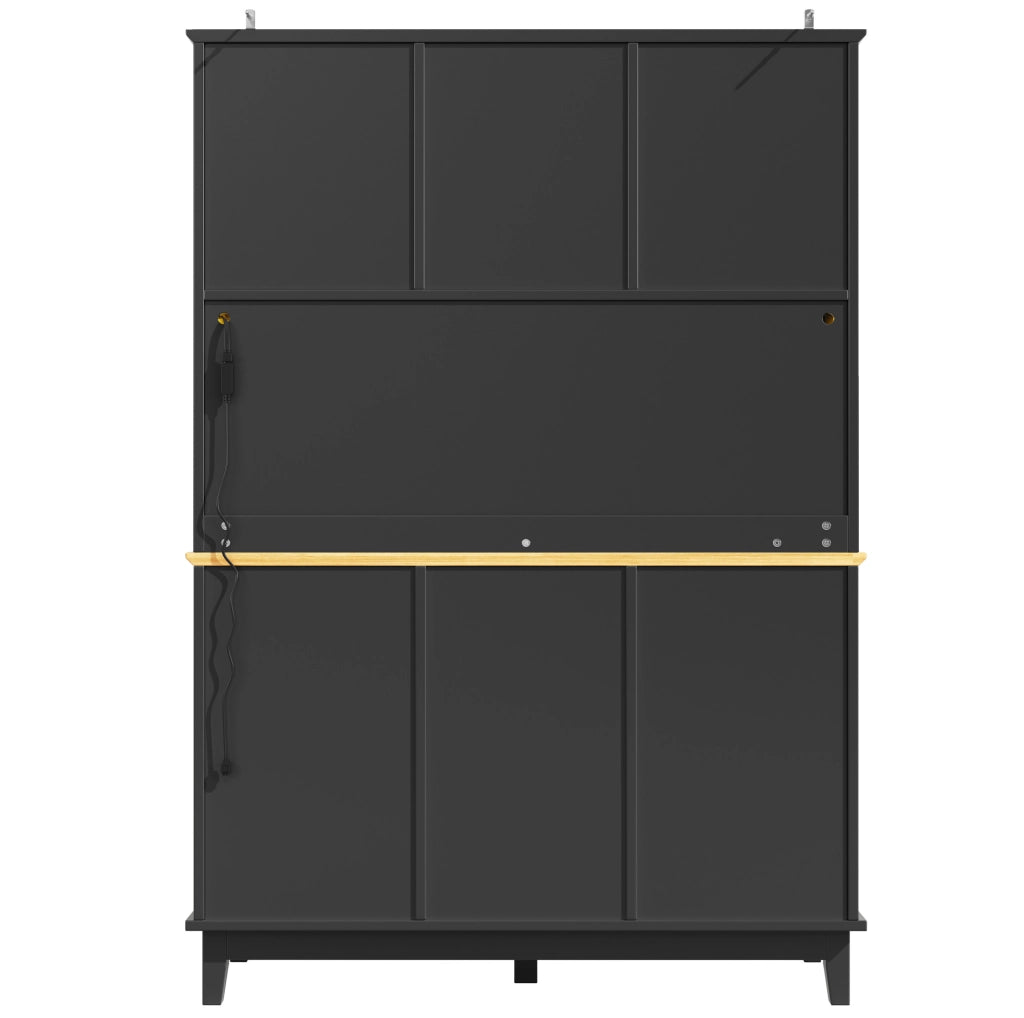 Vetrina alta 120x40x180 cm con LED multicolore, USB, 4 ante e 3 cassetti