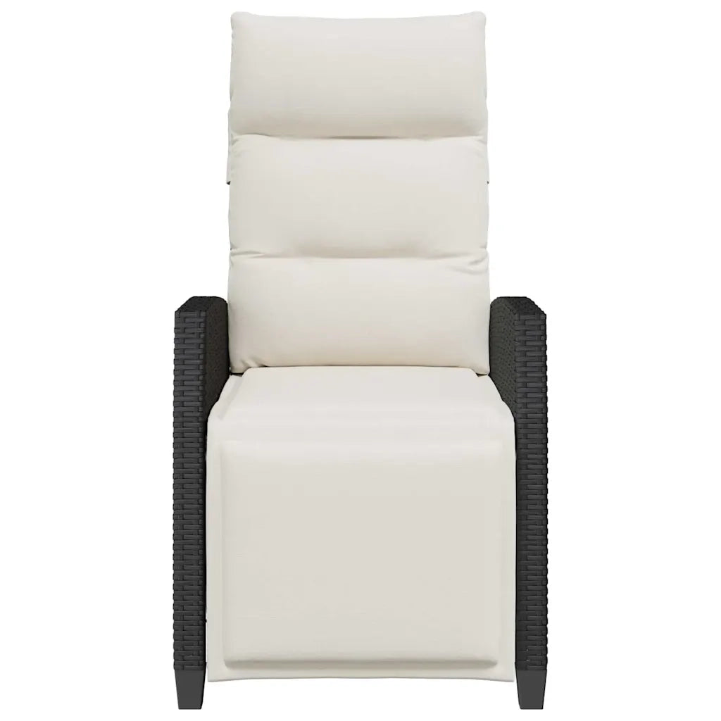 Sedia Reclinabile da Giardino con Tavolino Nera Polyrattan 4108275