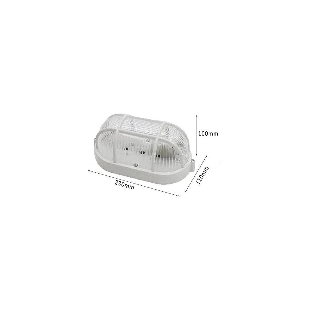 Trade Shop - Plafoniera Applique Ovale Griglia Tartaruga Bianca Campana In Vetro Attacco E27 -