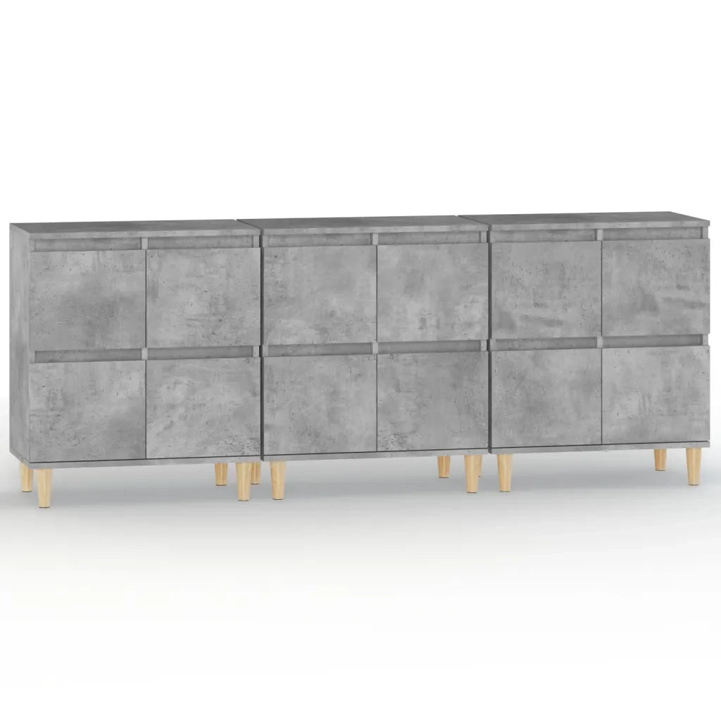 Credenze 3pz Grigio Cemento 60x35x70 cm in Legno Multistratocod mxl 101415