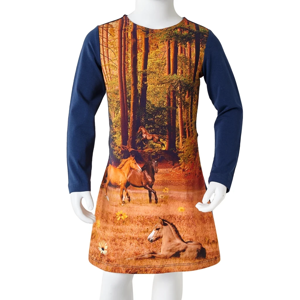 Abito da Bambina a Maniche Lunghe Blu Marino 116 CFW6901756